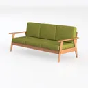 Aluminum Outdoor Couch, Oversized Patio Sofa, 3 Left 45 Degree View