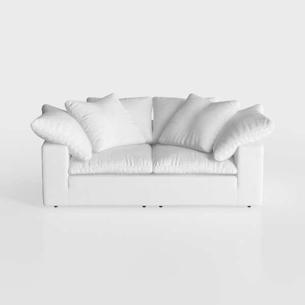 BOWERY HILL T-Cushion Fabric Slipcovered Sofa in