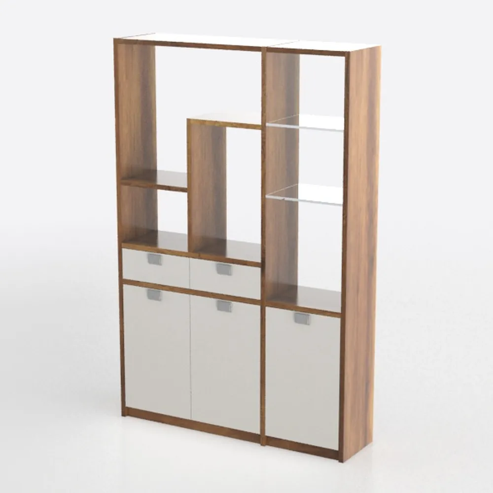 39F Furniture Dream Scrivania compatta per computer con ripiani portaoggetti, piano effetto legno e struttura in metallo bianco, tavolo per piccole stanze e camere da letto, 120 x 55 x 75 cm