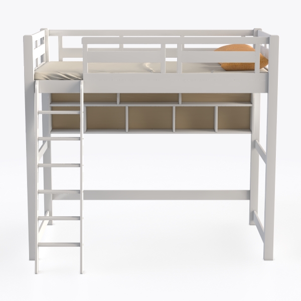 DHP Moon Bay Traditional Pine Wood Loft Bed Frame 