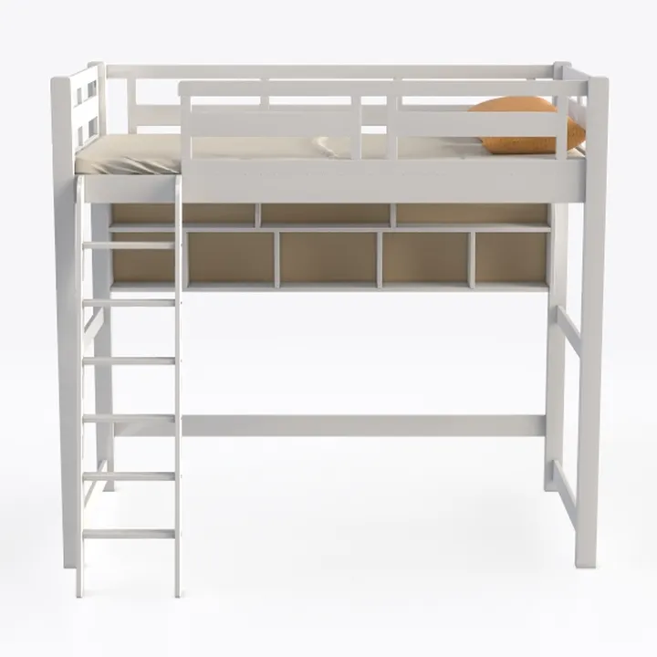 DHP Moon Bay Traditional Pine Wood Loft Bed Frame 