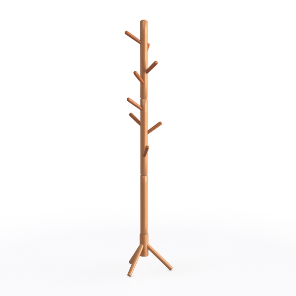 Wooden Coat Rack Stand, 100% Natural FAS Ash Wood