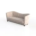 Genuine Leather Couch - Vintage Couch with Curved  Left 45 Degree View