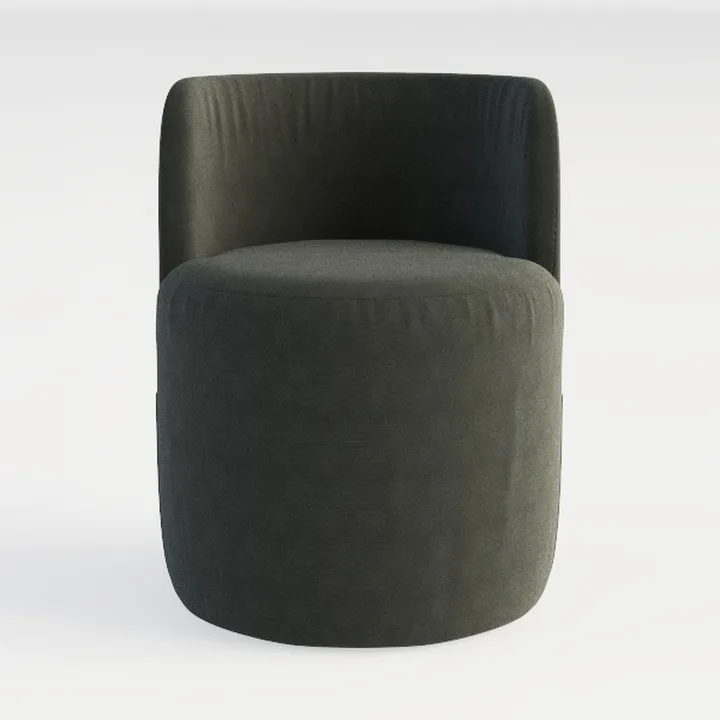 Minimalist Dark Fabric Upholstered Accent Chair 3D Model