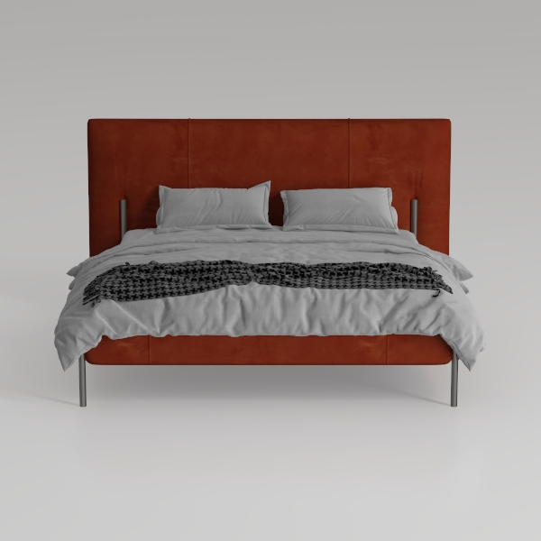 Fairfield Upholstered Panel Bed Orange, Twin