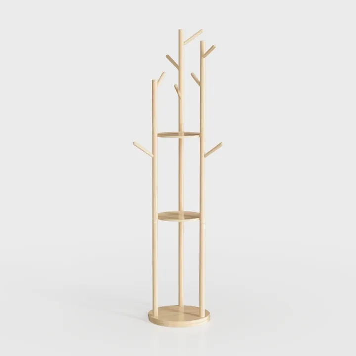 Solid Wood Rotary Coat Rack, Freestanding Coat
