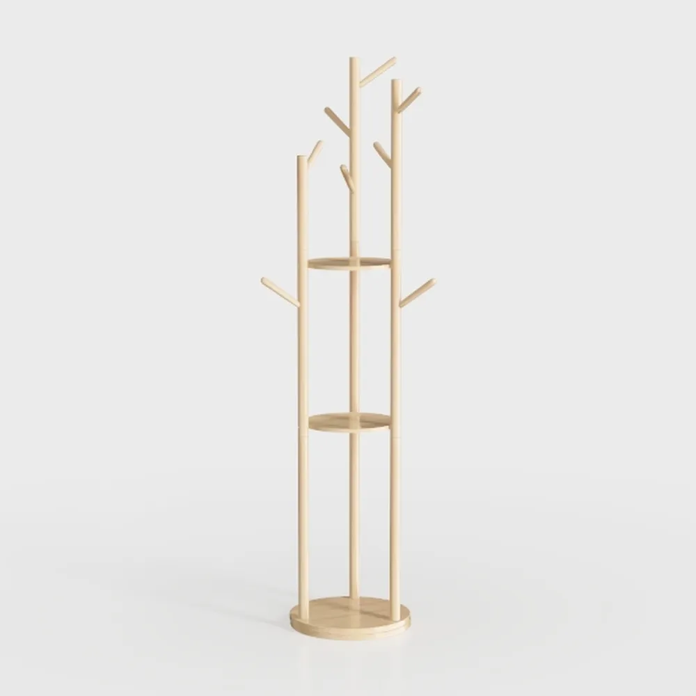 Solid Wood Rotary Coat Rack, Freestanding Coat