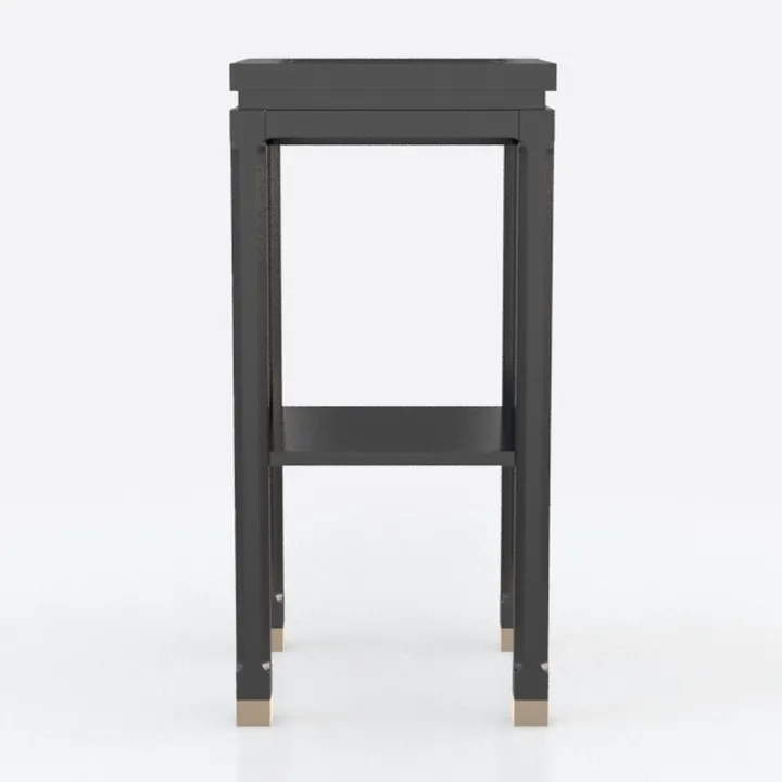 Modern Black Metal Brass Accent Bar Stool 3D Model