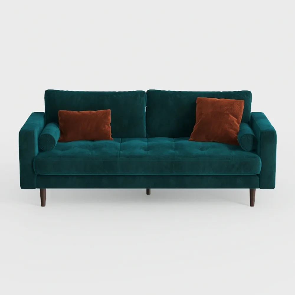 Kent Velvet Loveseat Sofa for Modern Living