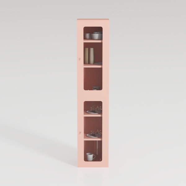 Orange Bathroom Cabinet with Glass Door,Narrow