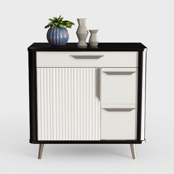 Vabches Modern Fluted Buffet Cabinet with Storage