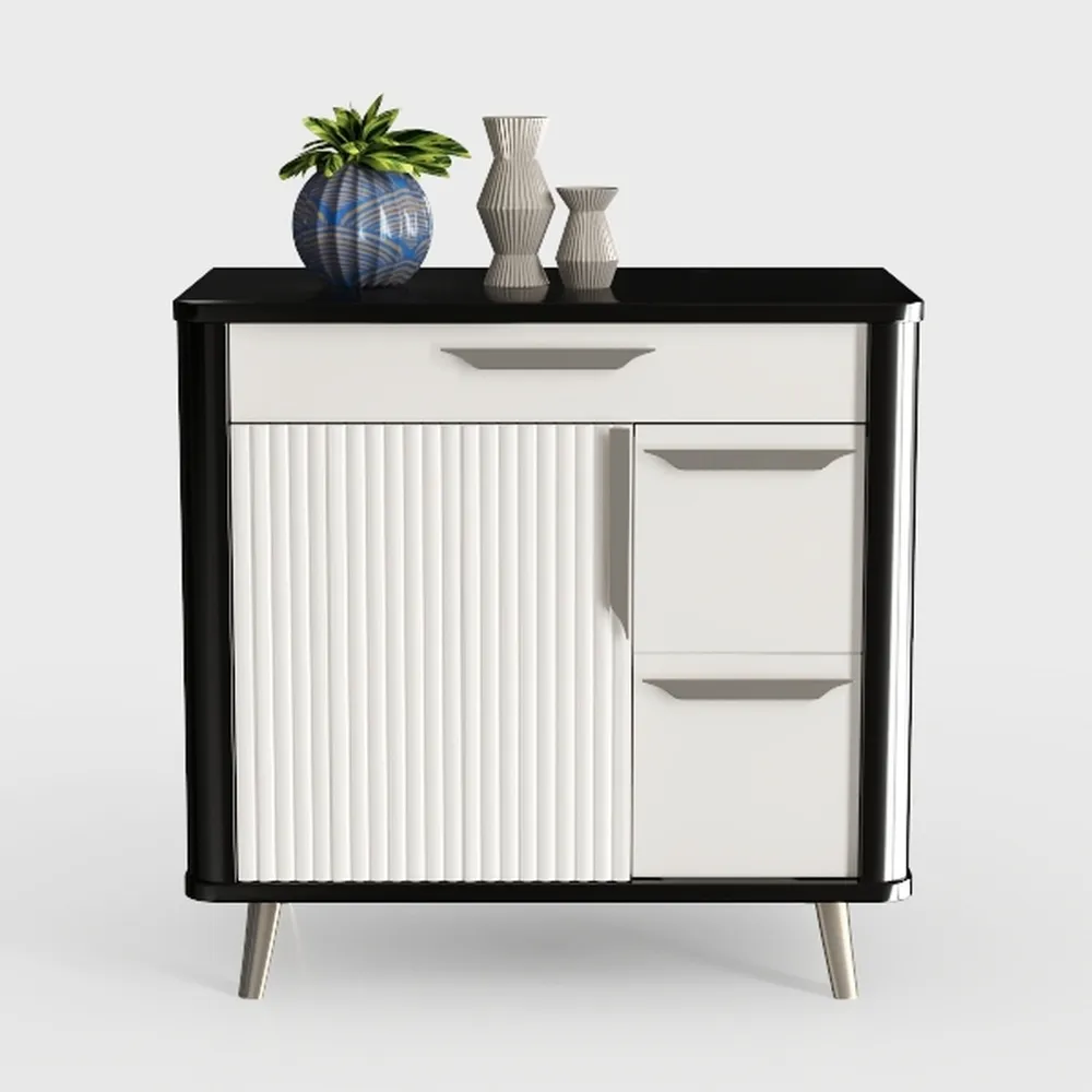 Vabches Modern Fluted Buffet Cabinet with Storage