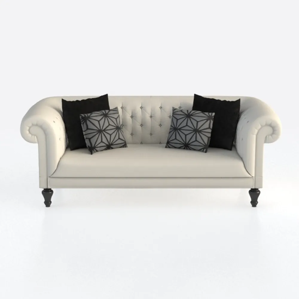 Chesterfield-Inspired 77" Faux Leather Sofa with