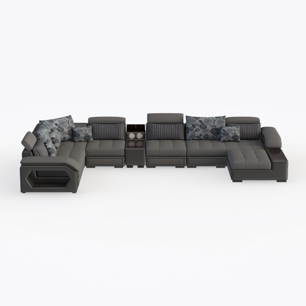 THSUPER 104&#39;&#39; Microfiber L Shaped Sectional