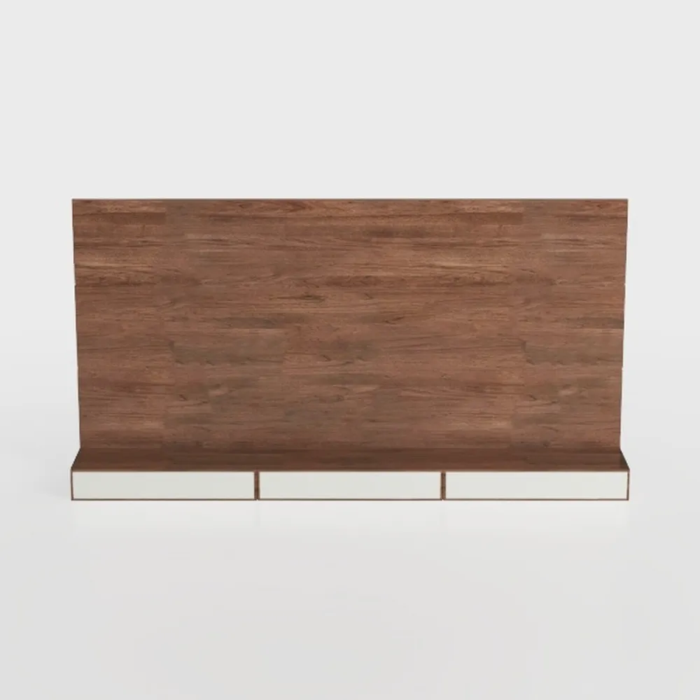 67" Walnut Fluted Sideboard Buffet Cabinet with