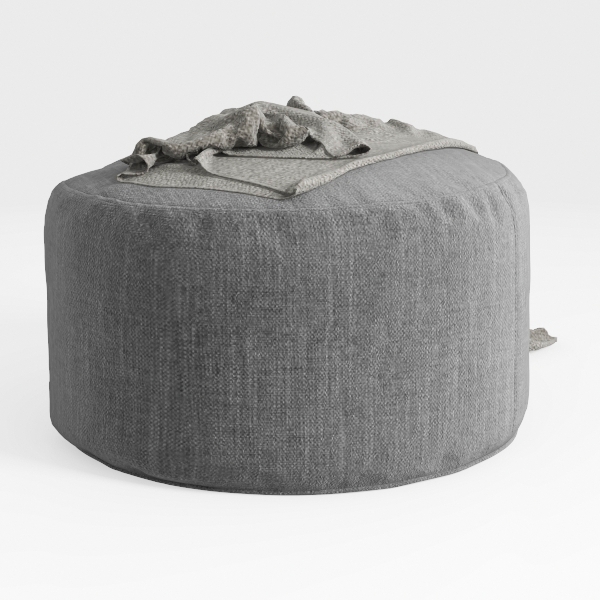Gray Ottoman for Modular Sectional Sofa, Corduroy 