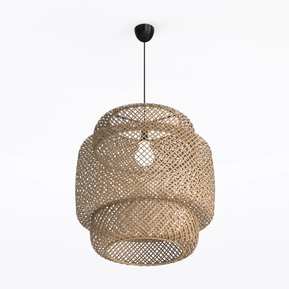 Boho Light Fixture Rattan Chandelier,13" Farmhouse