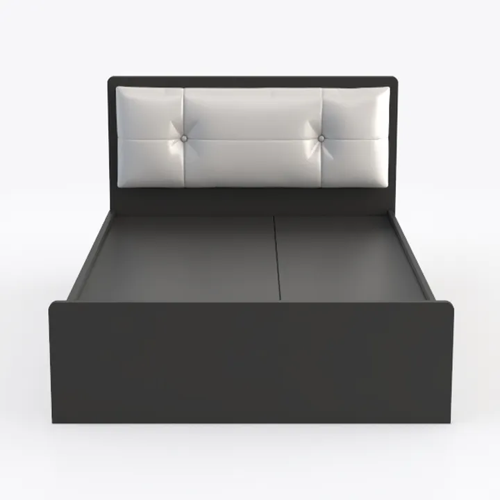 Minimalist Two Tone Faux Leather Upholstered Platform Bed 3D Model