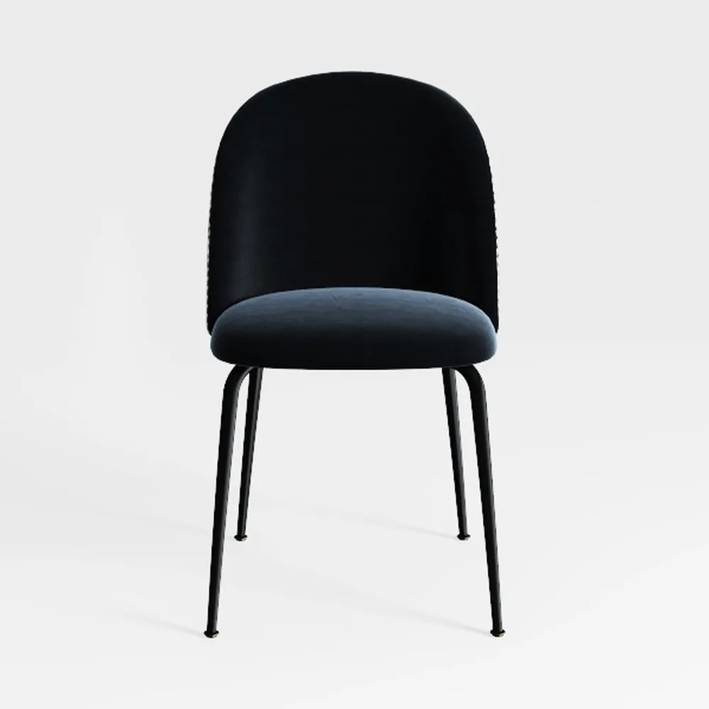 Set of 4 Upholstered Boucle Fabric Dining Chairs