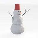 snowman-Snowy Scene Right 45 Degree View