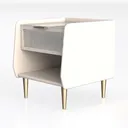 YMYNY Mid Century Modern Nightstand, Side Table Left 45 Degree View