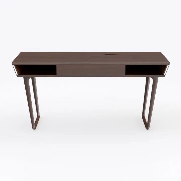 Modern Minimalist Walnut Wood Console Table With Storage Drawer 3D Model
