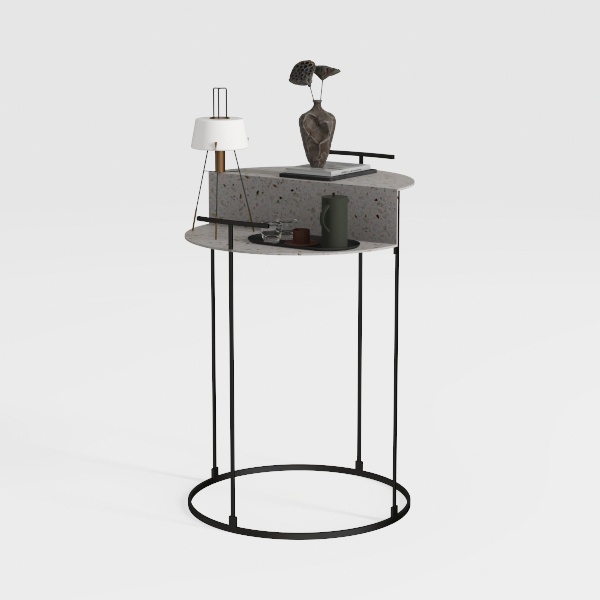 Small Round Side Table,Bedside Table with Storage