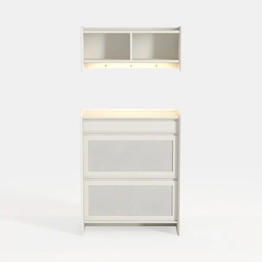 Rattan Shoe Storage Cabinet with 2 Drawers