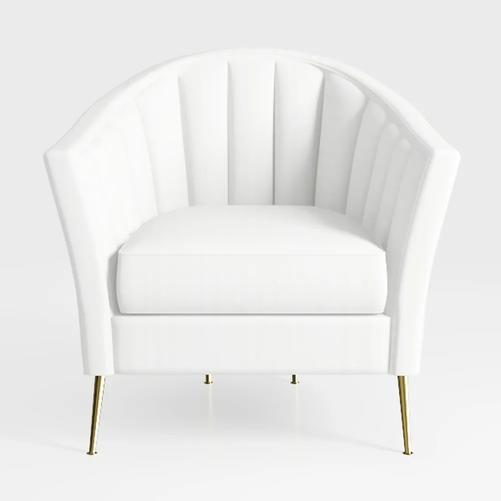 Cosette Fabric Arm Chair, Beige 26.25”D x 25.00”W 