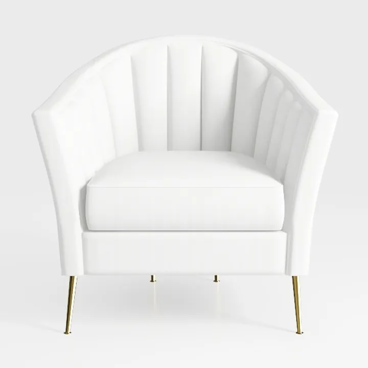 Cosette Fabric Arm Chair, Beige 26.25”D x 25.00”W 