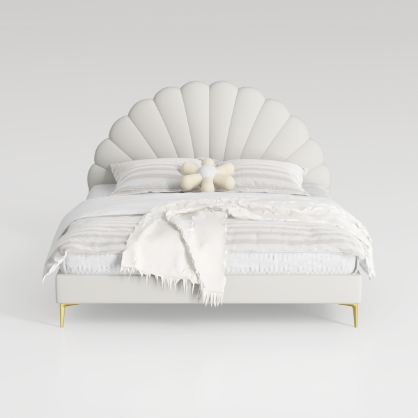 Luxury Leather Bed Frame with Storage 59x78.7 in