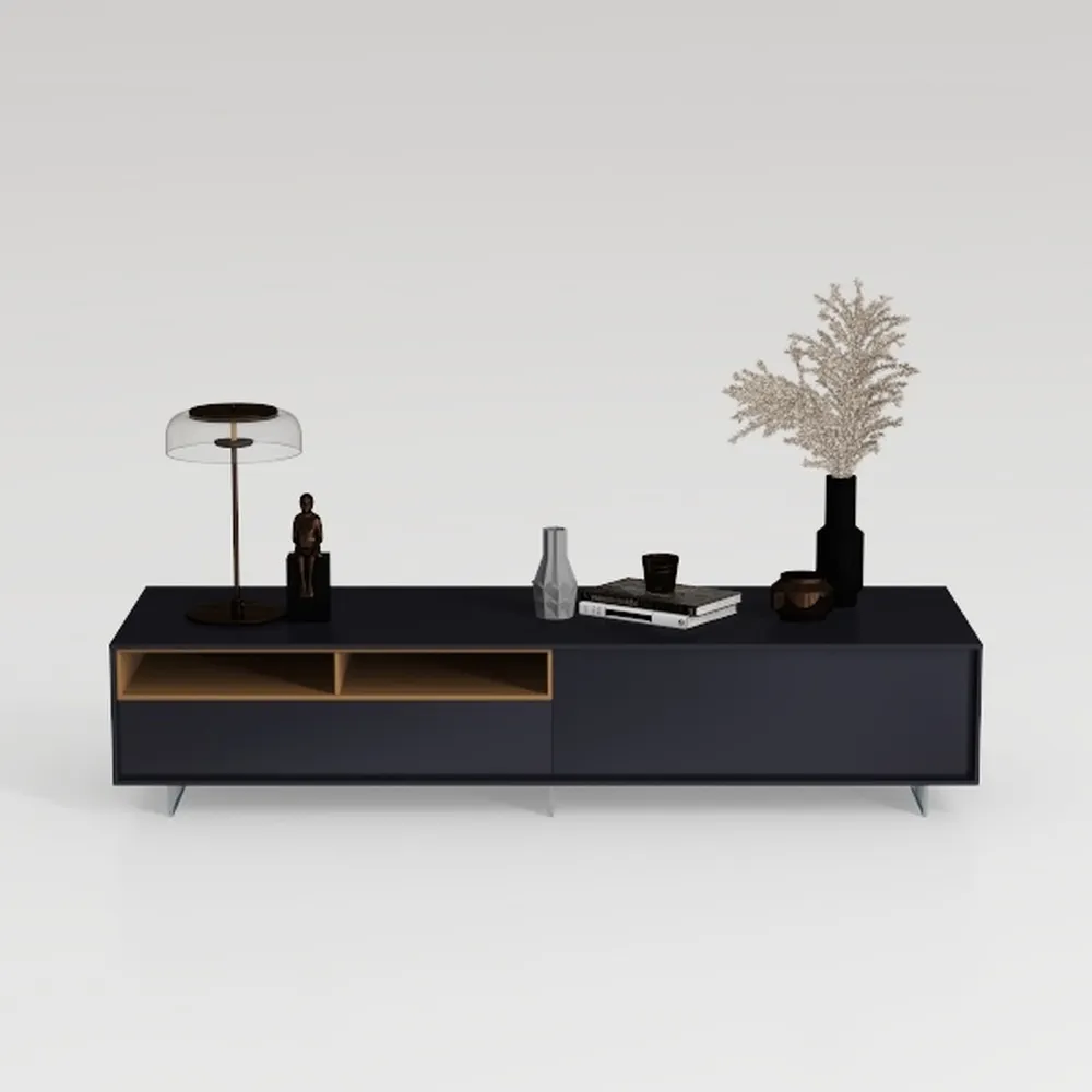 WLIVE TV Stand with LED Lights & Large Storage