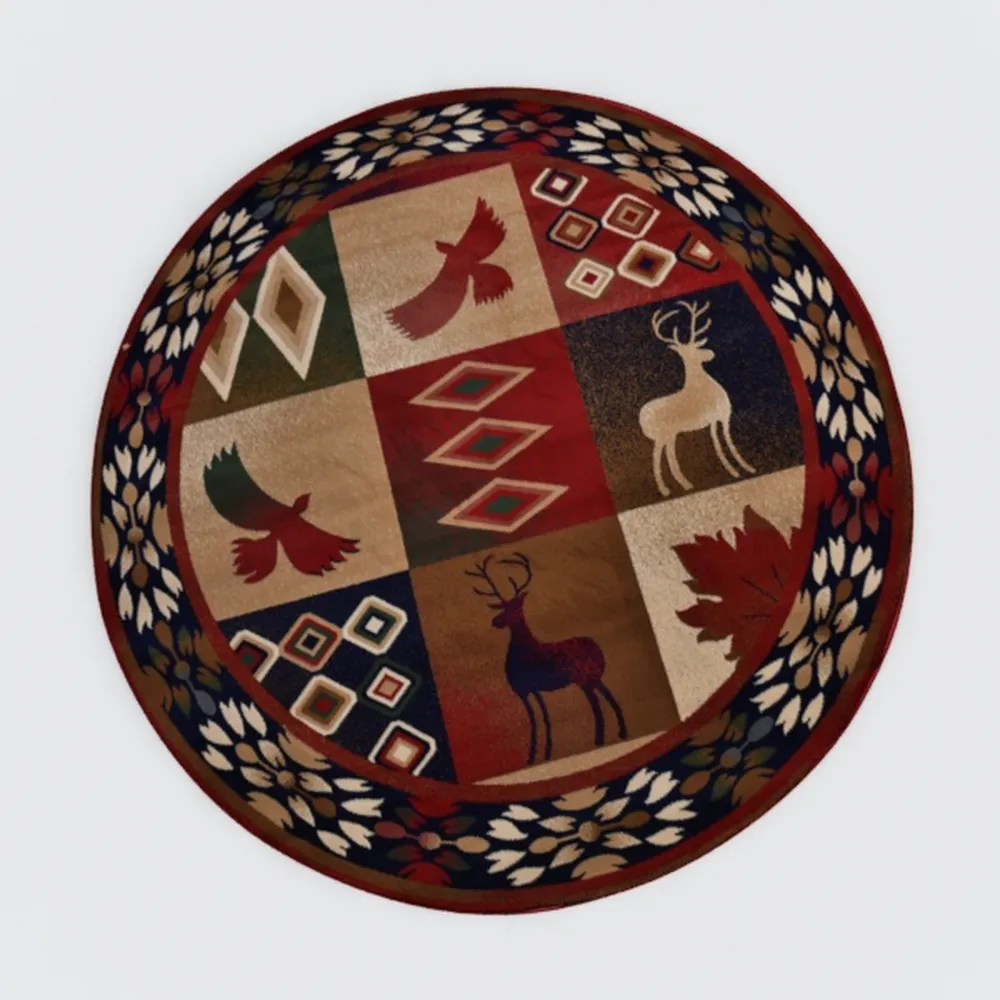 Round Rug 3ft Purple Mandala Circle Area Rugs Boho