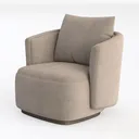 Swivel Accent Chair, Comfy Modern Barrel Chair Left 45 Degree View