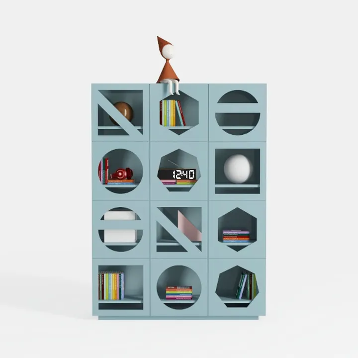 47" Display Storage Cabinet with LED Light，Pantry