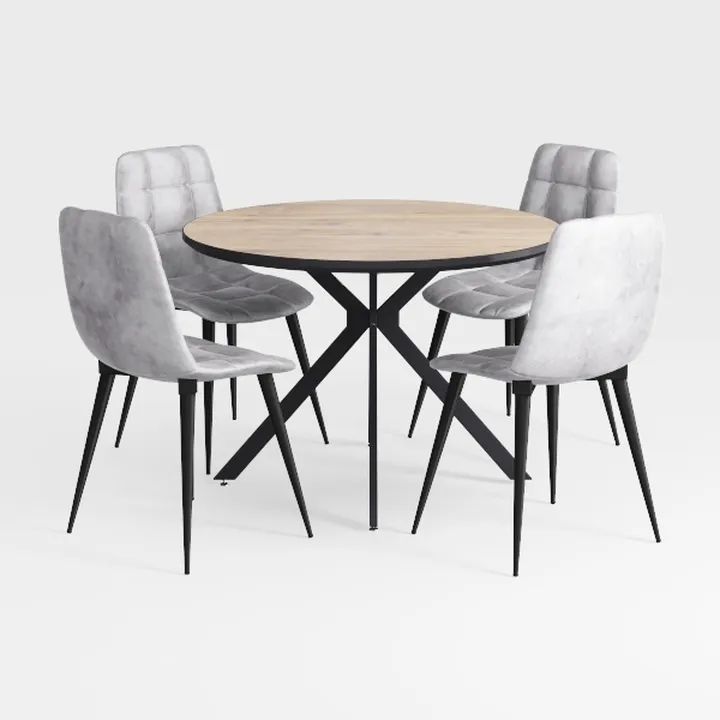 43.3 Inch Round Dining Table Set for 4, Modern