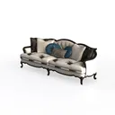 Luxury Victorian Couch - Floral Couch with Crystal Left 45 Degree View
