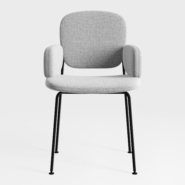 Set of 2 Bea White Two-Toned Linen Fabric Dining