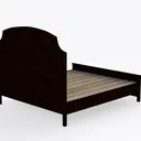 GDFStudio Acacia Wood Bed, Light Brown Glaze Queen Right 45 Degree View