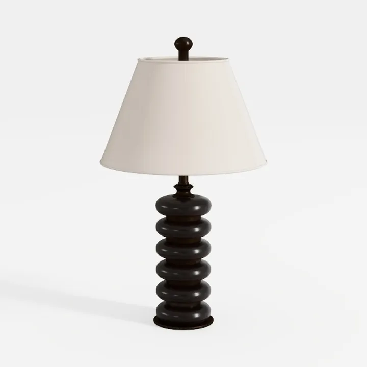 Modern Dark Metal Fabric Table Lamp 3D Model