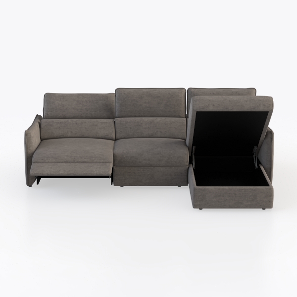 L Shaped Convertible Sleeper Sofa Bed, 90” Pull