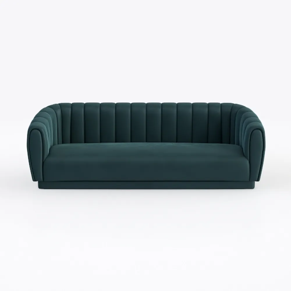 81" Velvet Couch, Mid Century Modern Couch