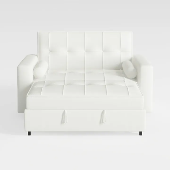 75" Deep Tufted Futon Convertible Sofa Bed Linen