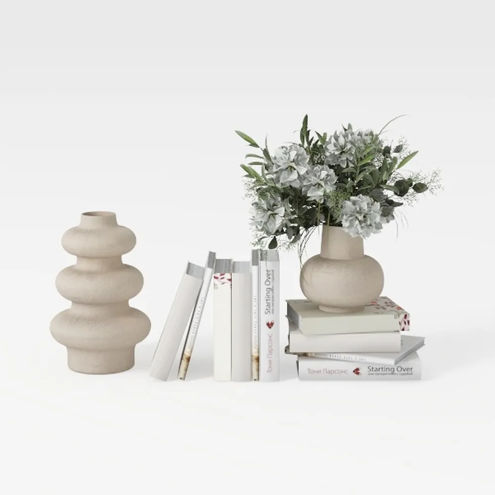 Steviieden Ceramic Vases Set 2-Warm Beige