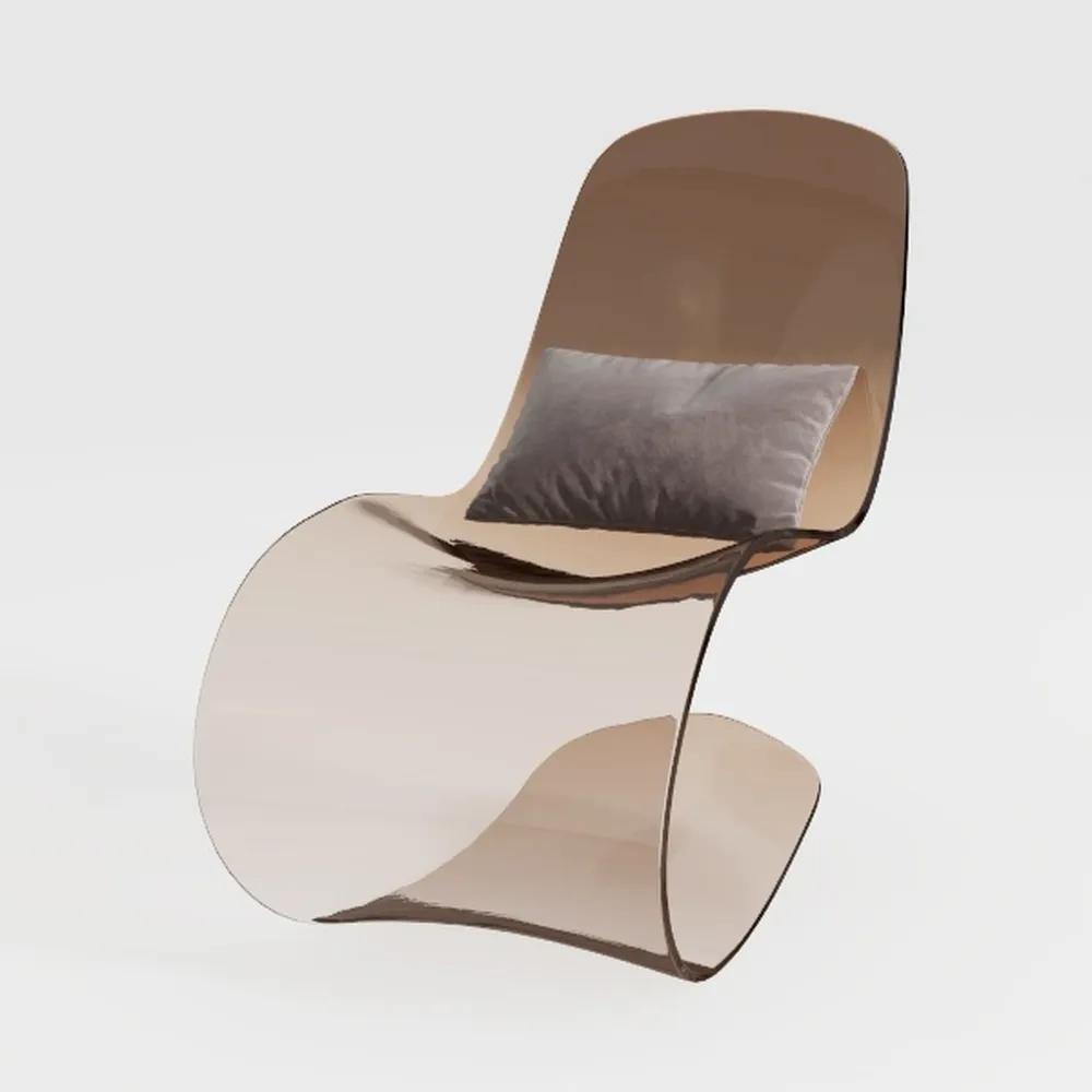 Curl Modern Grey and Polished Chrome Wool Blend Up