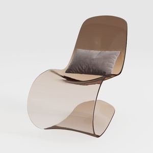 Curl Modern Grey and Polished Chrome Wool Blend Up