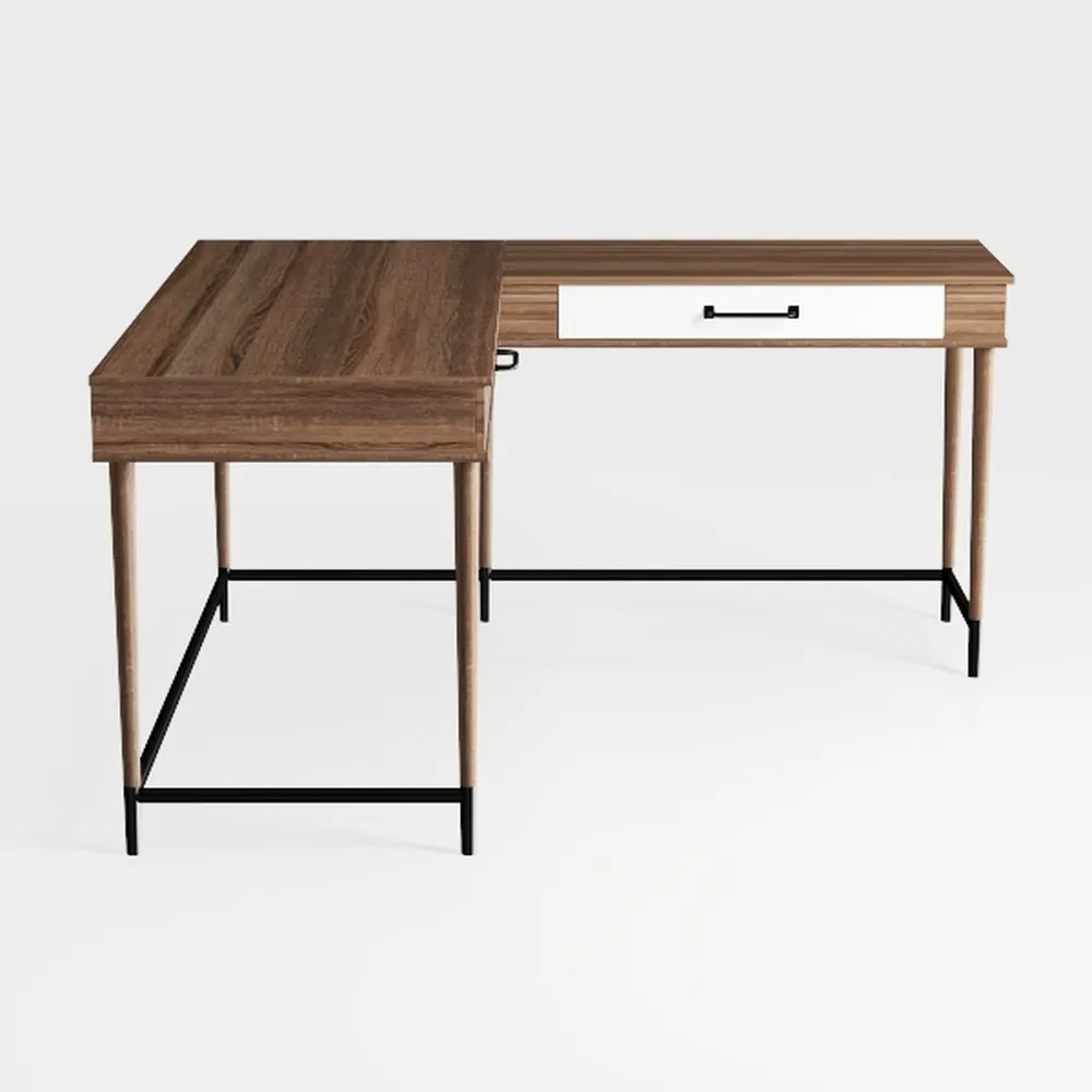 Furologee 66” L Shaped Desk with Power Outlet