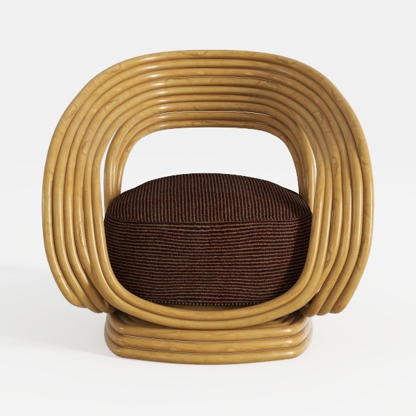 Prisca Light Honey Rattan Accent Side Chair