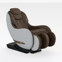 Modern Brown Leather White Accent Massage Chair 3D Model Right 45 Degree View