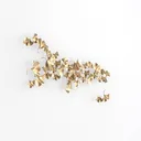 Luxury Brass Ginkgo Leaf Wall Art Decor 3D Model Right 45 Degree View